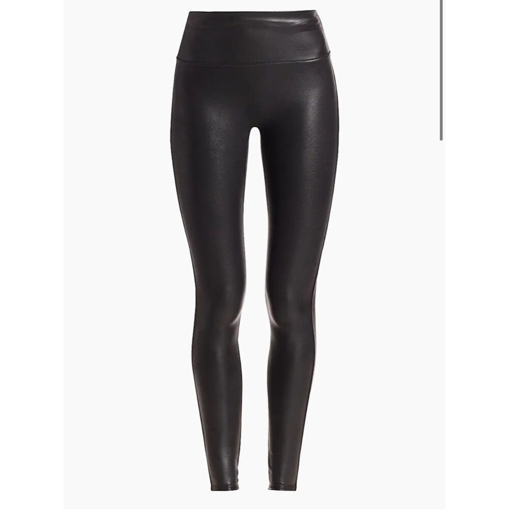 SPANX Black Shimmer Stretch Red Tag High-Waist Leggings New without Tags Med